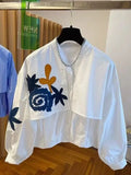 Embroidered Round Neck Blouse