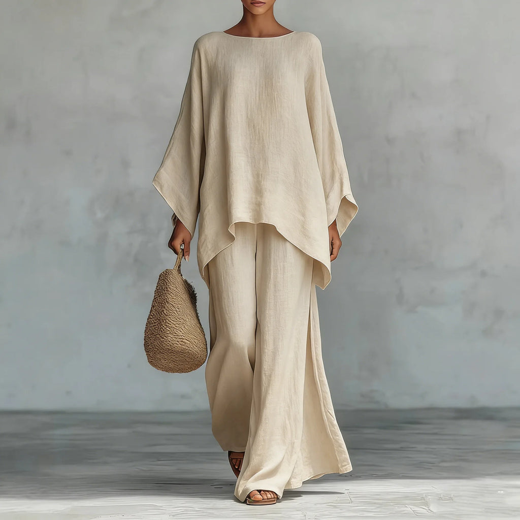 Casual Shirt & Wide Leg Pants Set