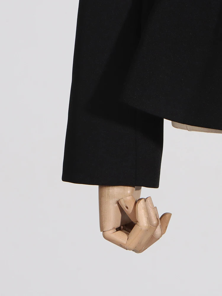 Asymmetric Round-Neck Slim Blazer