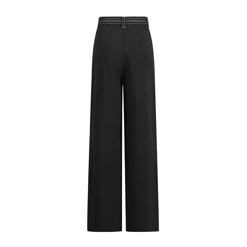 Notch Lapel Top & Straight Trousers Set
