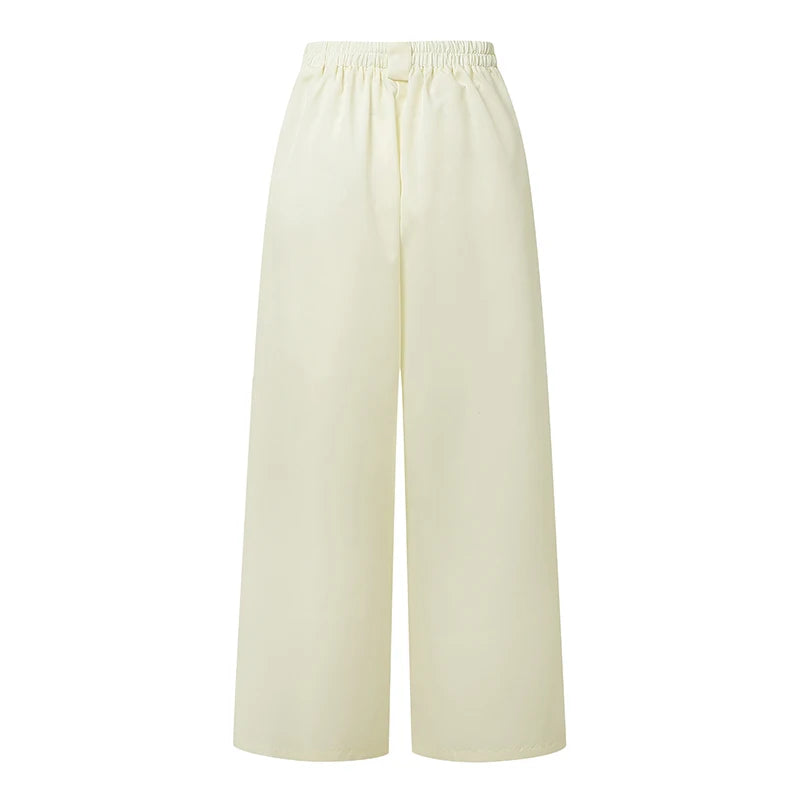Pleated High-Waist Wide-Leg Palazzo Trousers