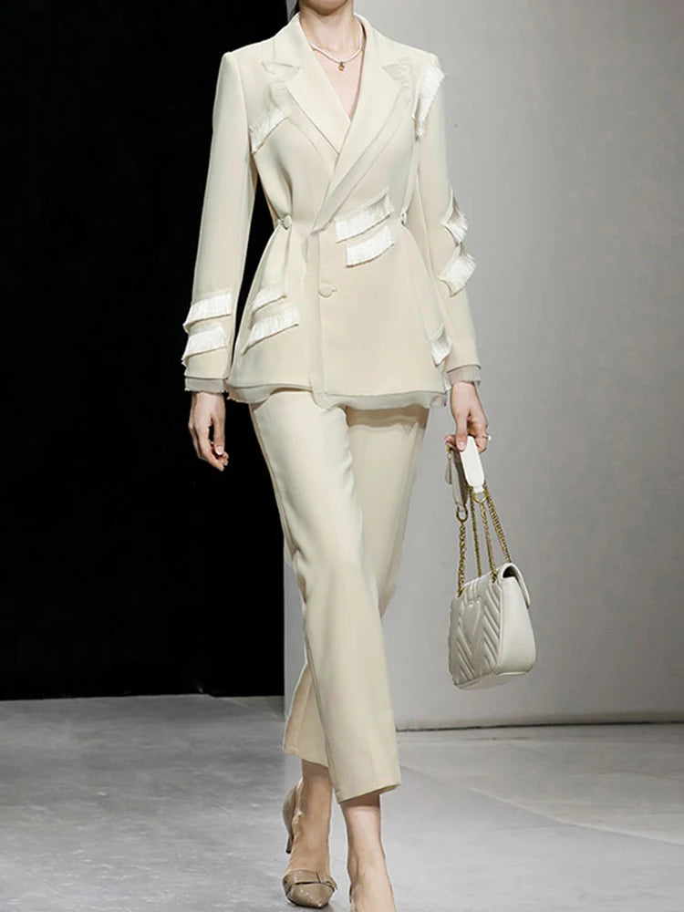 Tassel Lapel Two-Piece Set