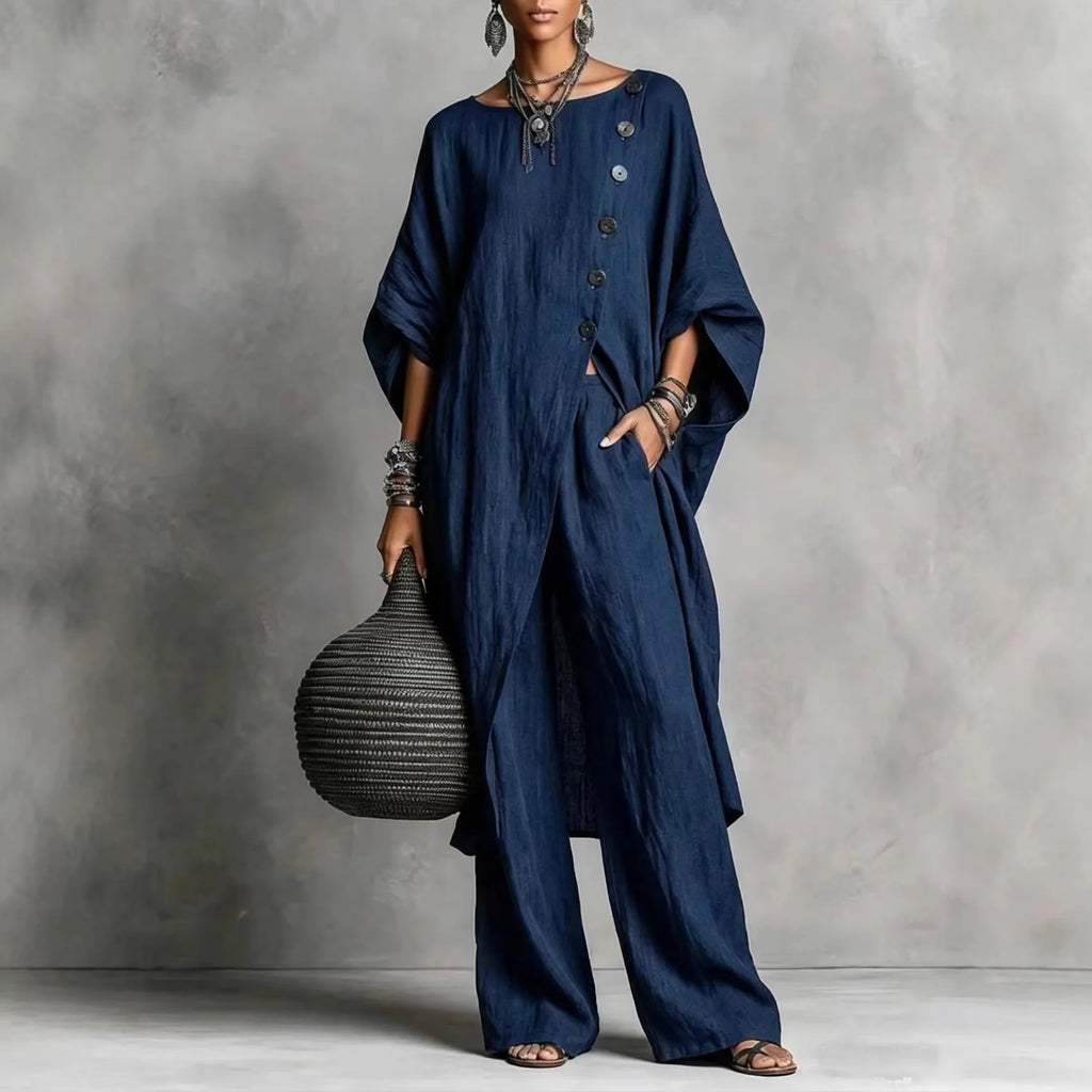 Batwing Sleeve Tunic & Wide Leg Pants Set