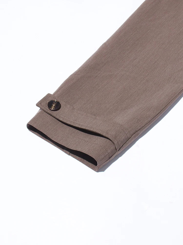 Asymmetric Turtleneck Cropped Jacket