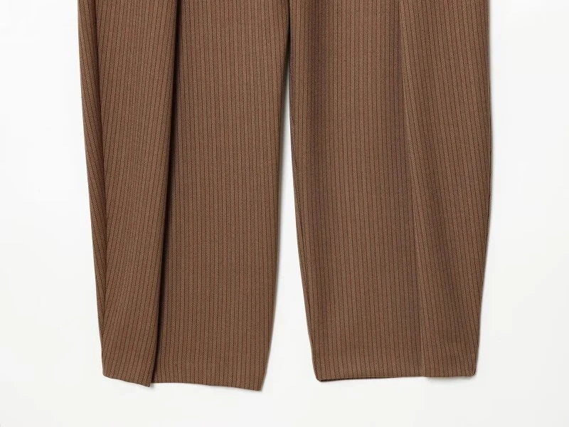 Wide Leg Pleated Trousers