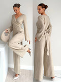 Waist-Cinching Two-Piece Shirt Set