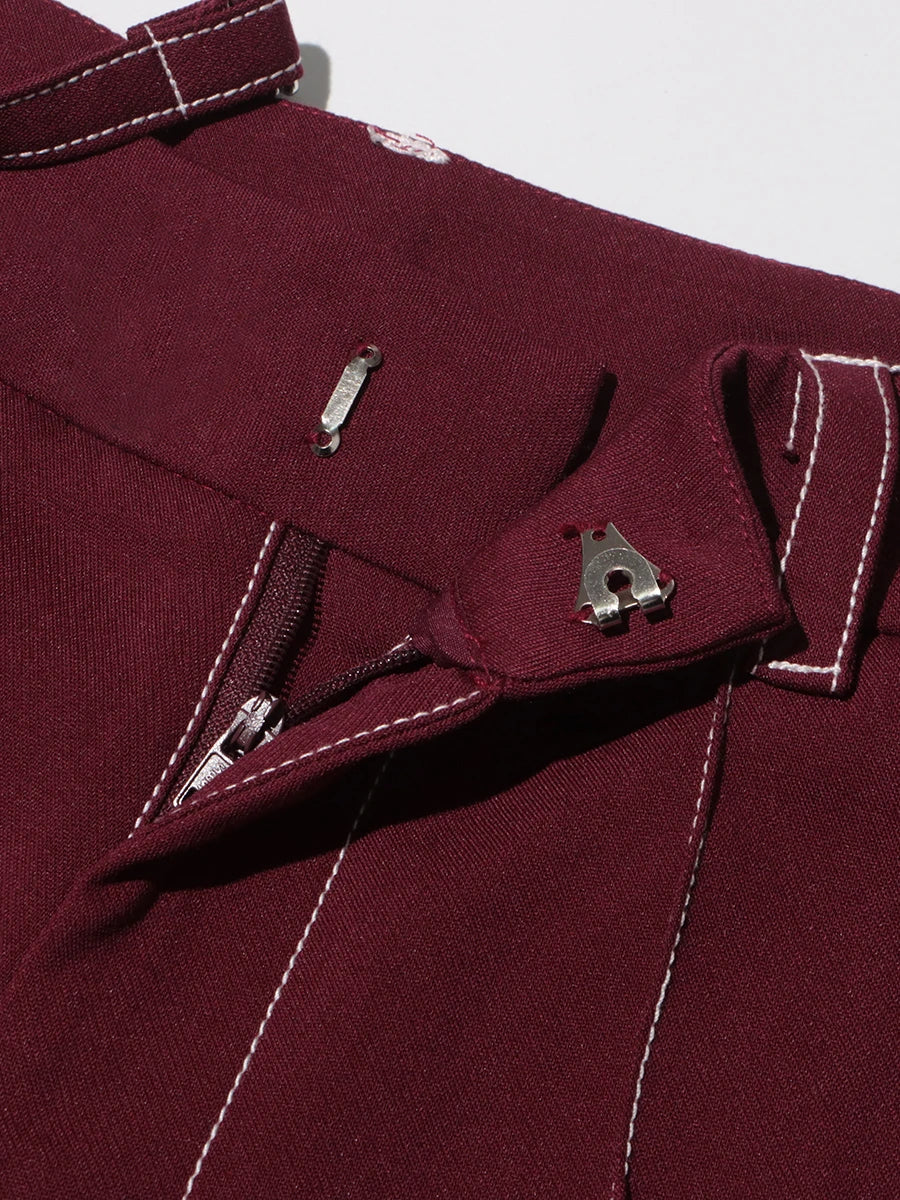Notch Lapel Top & Straight Trousers Set