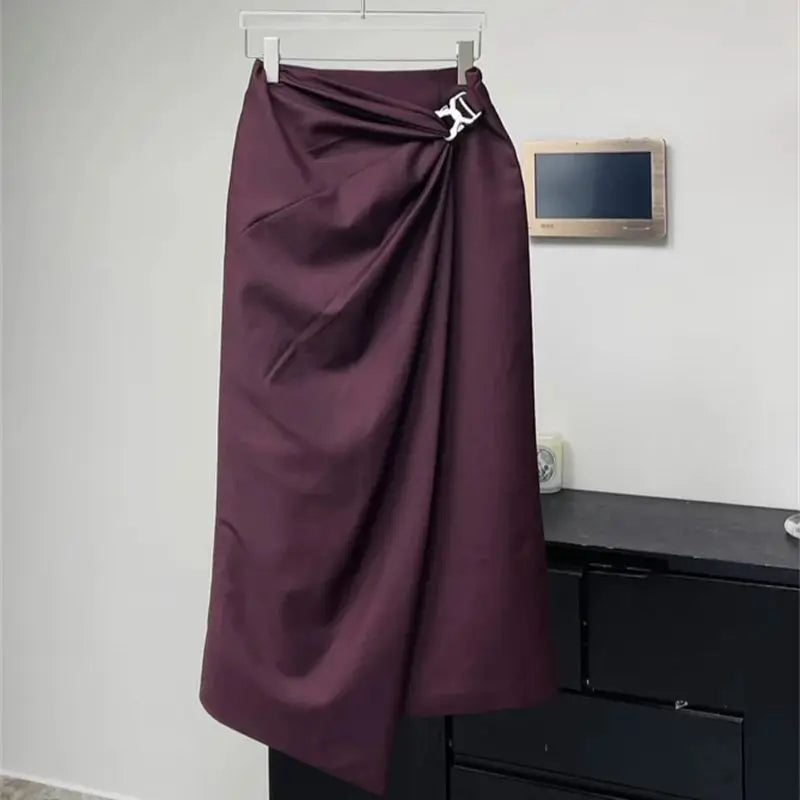Puff Sleeve Jacket & Pleated Midi Skirt Set