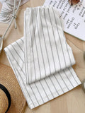 High Waist Striped Wide Leg Pants