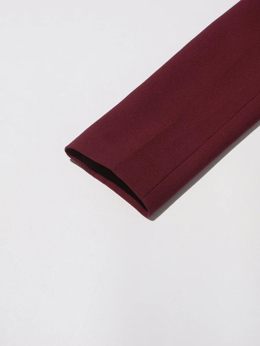 Notch Lapel Top & Straight Trousers Set