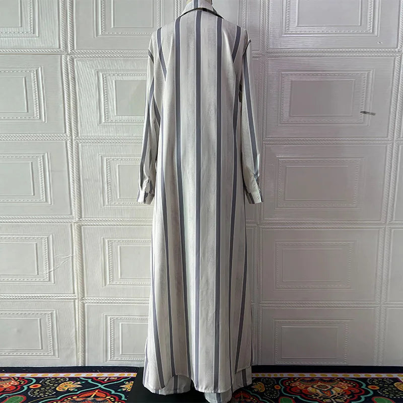 Striped Shirt & Wide-Leg Trousers Set