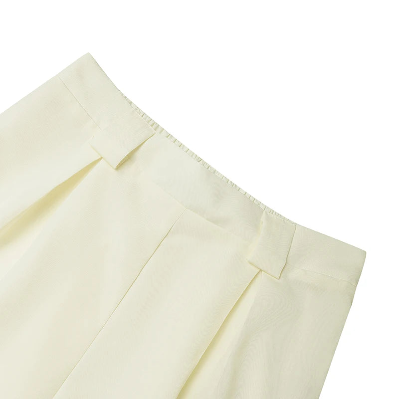 Pleated High-Waist Wide-Leg Palazzo Trousers