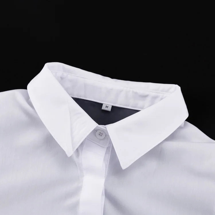Organza Mesh Patchwork Long-Sleeve Shirt