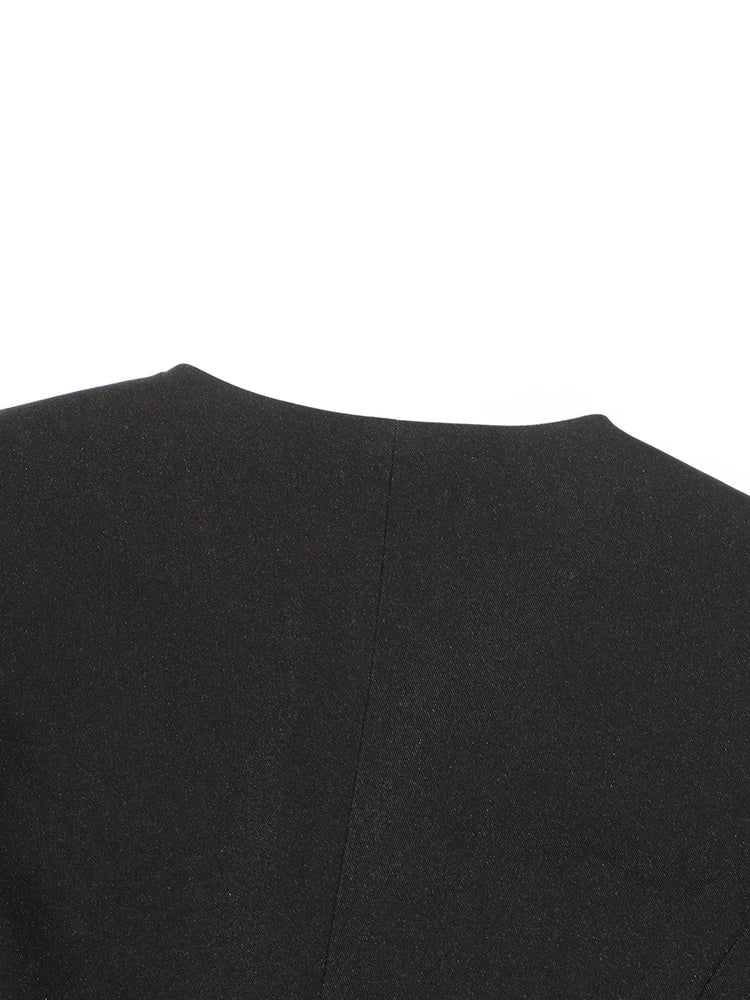 Asymmetric Slim Tunic Blazer