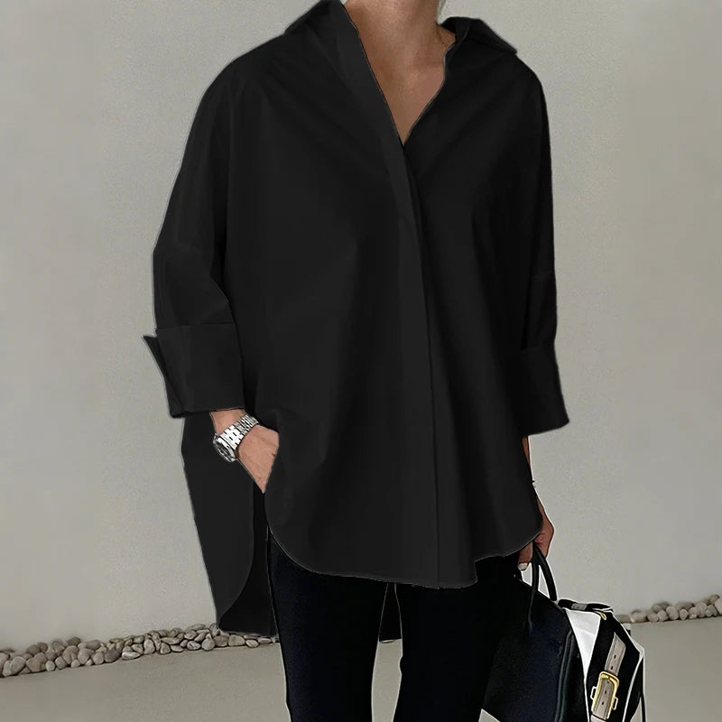 Oversized High-Low Button-Up Shirt
