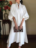 Elastic Waist A-Line Maxi Dress
