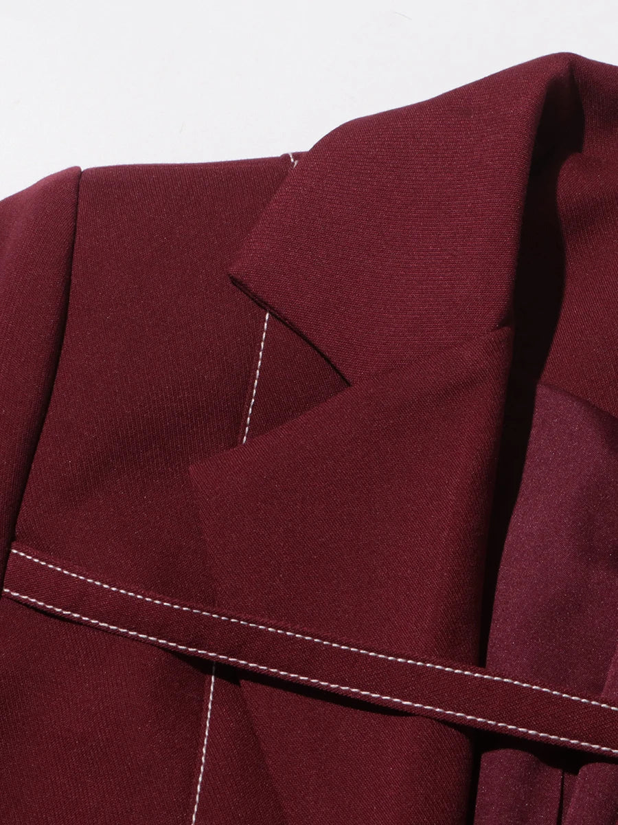 Notch Lapel Top & Straight Trousers Set