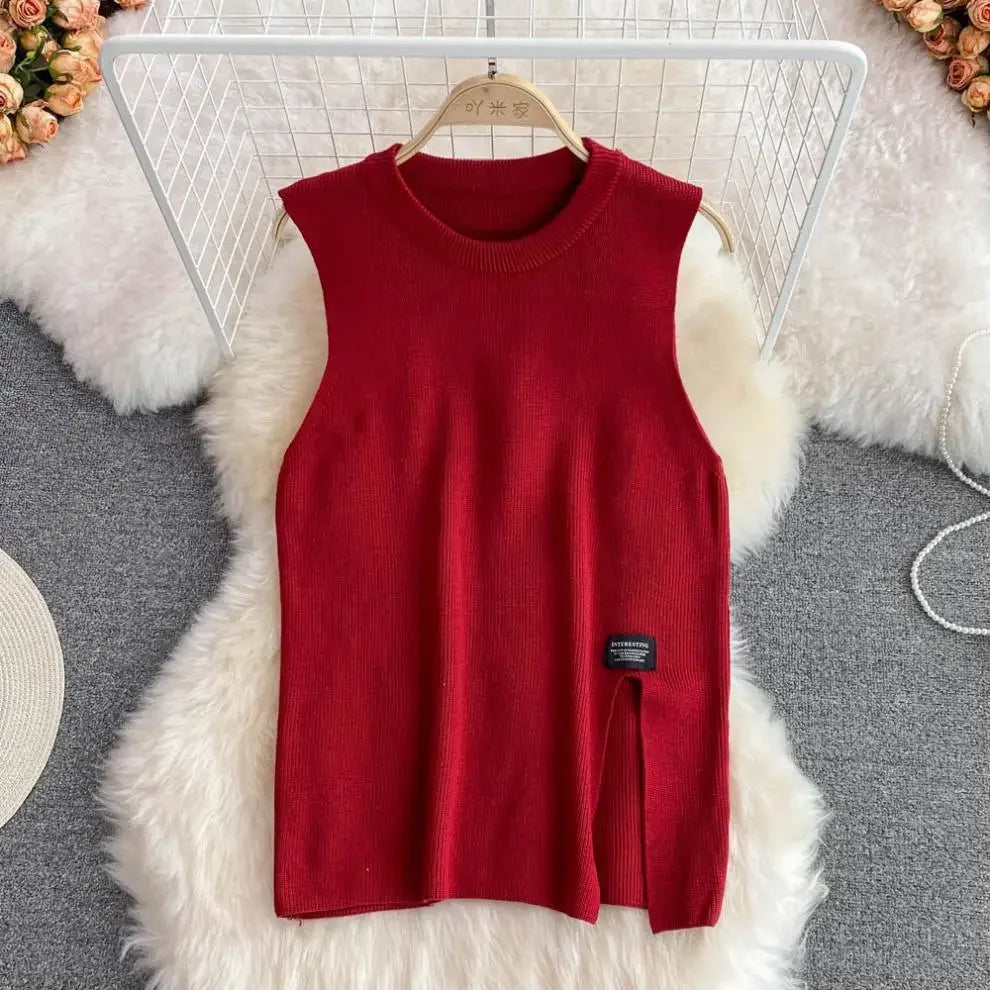 Shirt & Knit Vest Two-Piece Set
