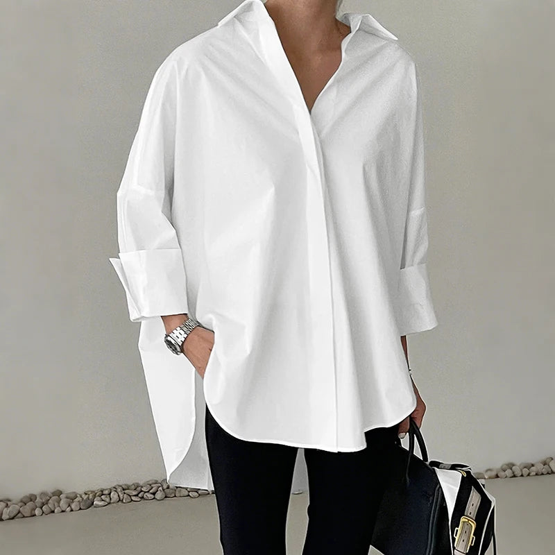 Oversized High-Low Button-Up Shirt
