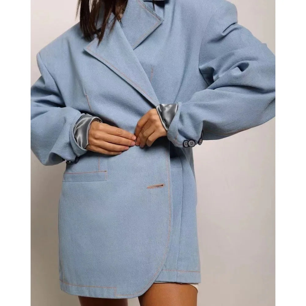 Minimalist Lapel Button Jacket
