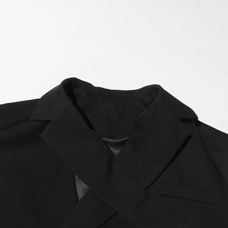 Belted Lapel Sleeveless Waistcoat