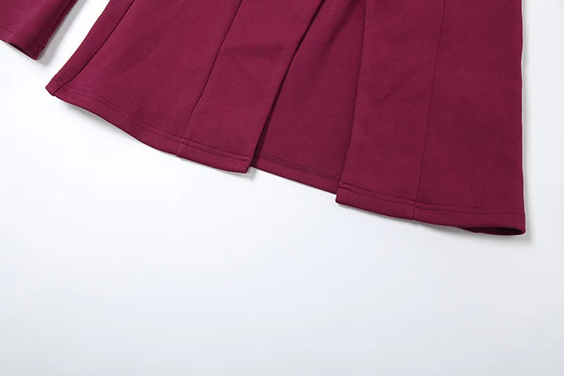 V-Neck Slit Hem Button Blazer