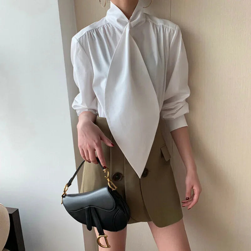 High-Neck Loose Fit Work Shirt