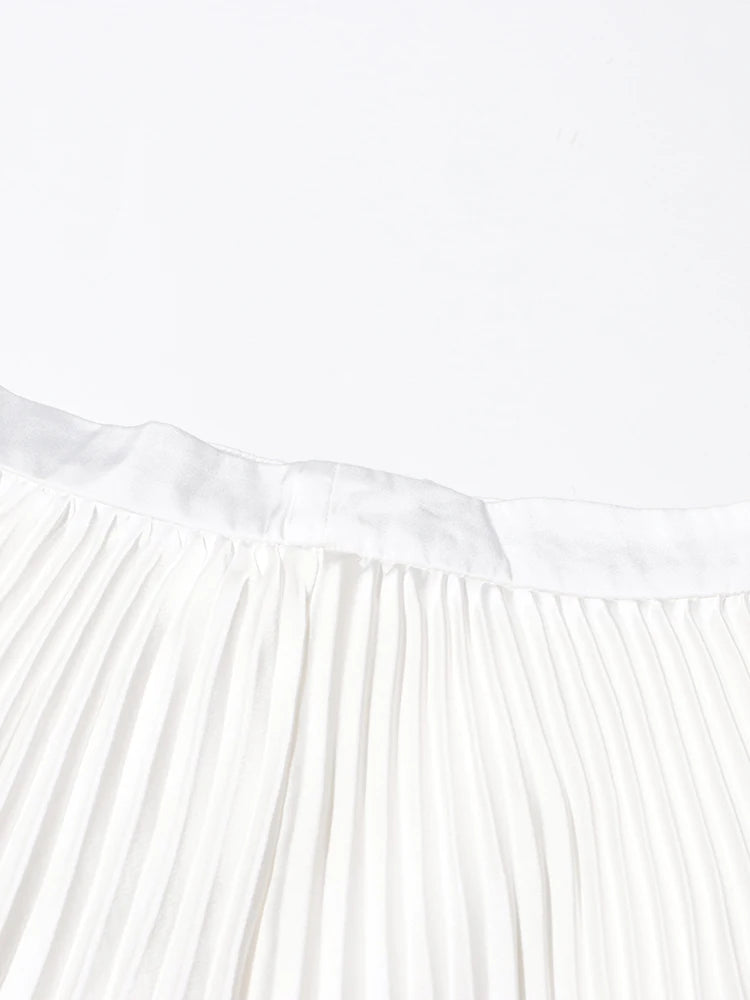 Stand Collar Top & Floor-Length Skirt Set