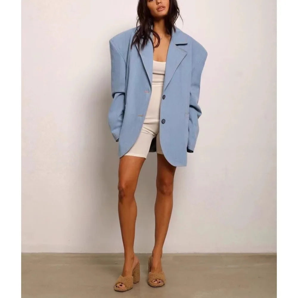 Minimalist Lapel Button Jacket