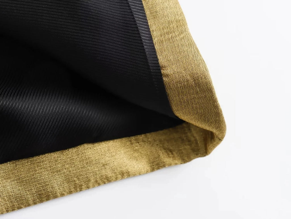 Gold V-Neck Button-Up Blazer