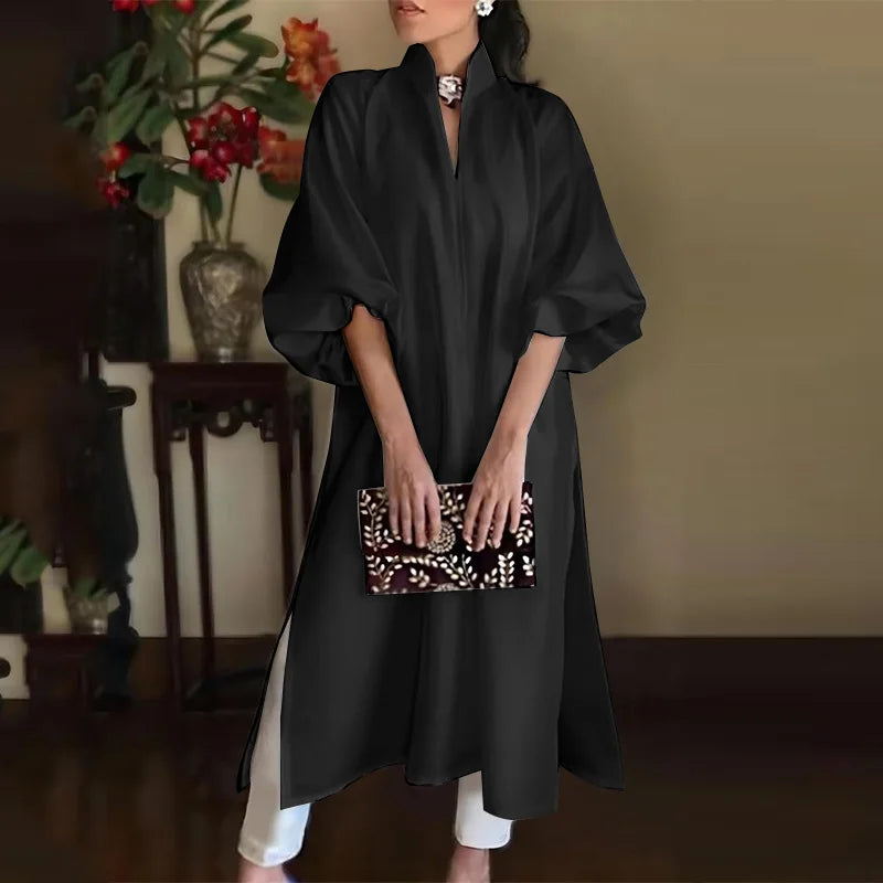Elastic Waist A-Line Maxi Dress