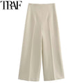 High-Waist Pleated Fluid Wide-Leg Trousers