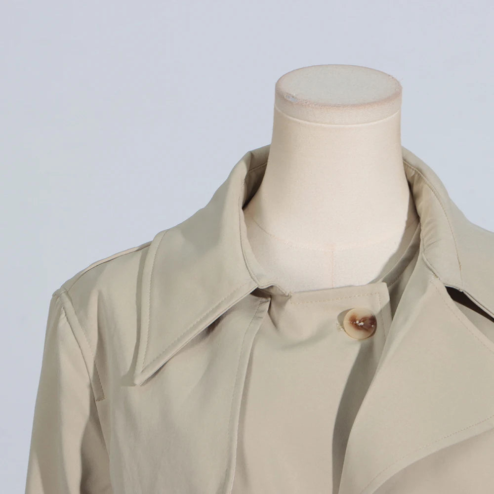 Asymmetric Lace-Up Trench Coat