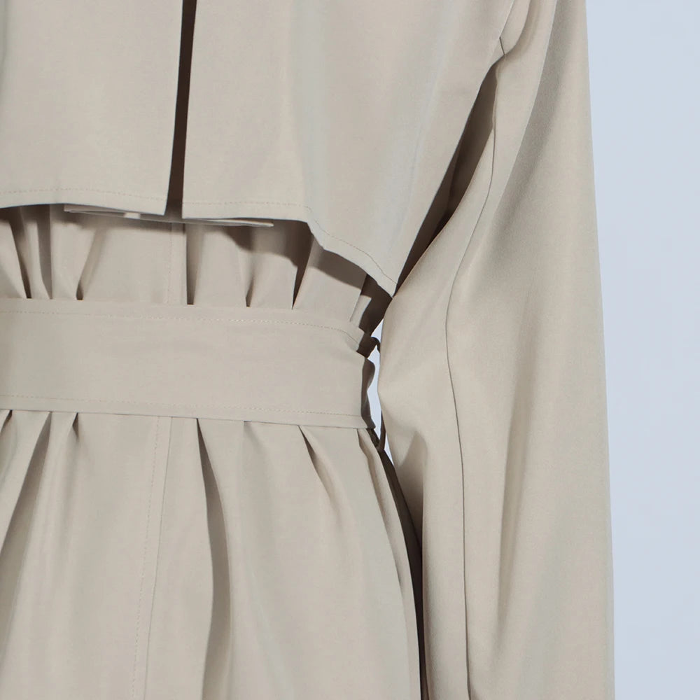 Asymmetric Lace-Up Trench Coat