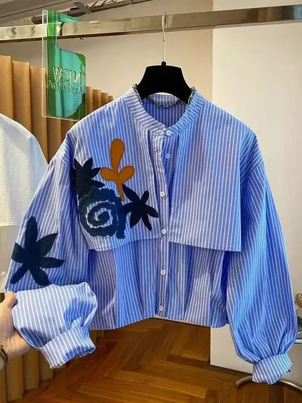 Embroidered Round Neck Blouse