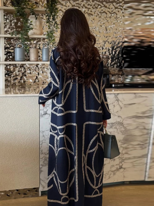 Abaya Cardigan & Wide-Leg Trousers Set