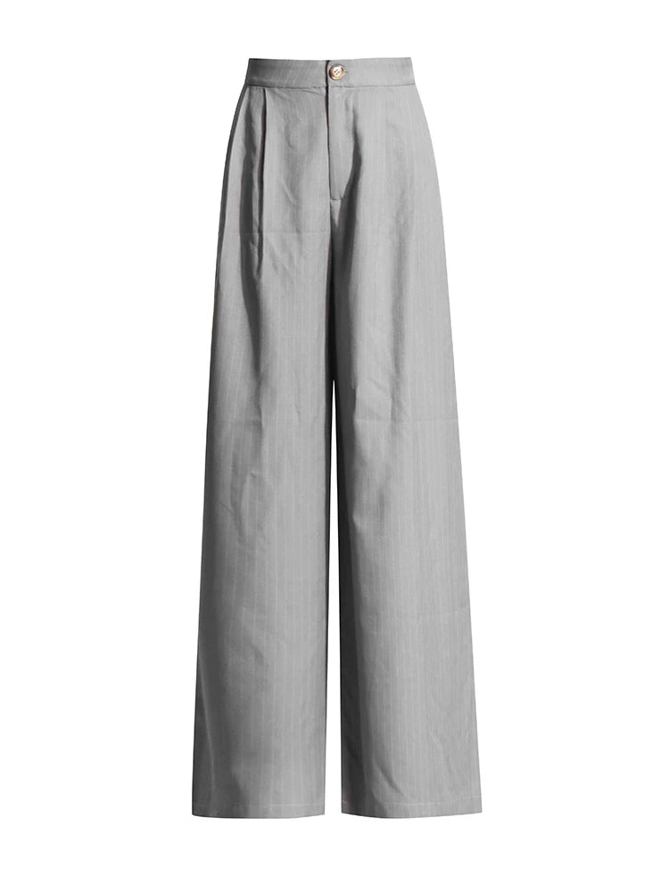 Strapless Hollow-Out Top & Wide-Leg Trousers Set