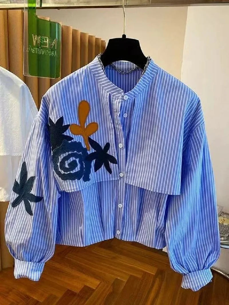 Embroidered Round Neck Blouse