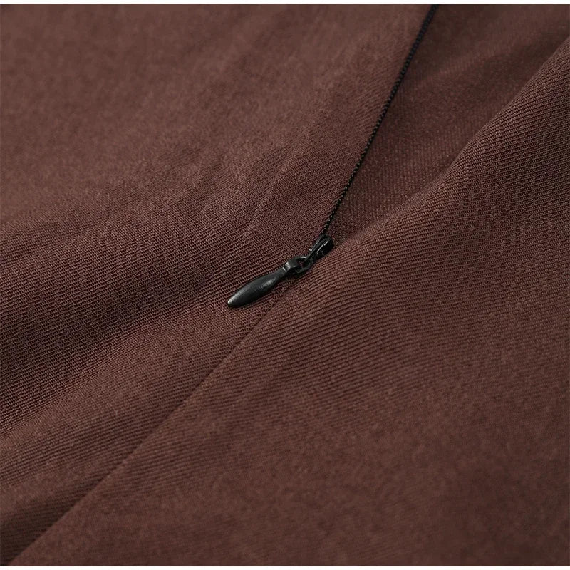 Contrast Patchwork Irregular Hem Evening Dress