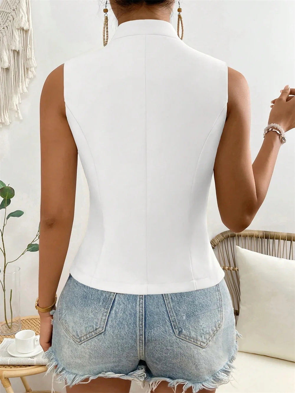 V-Neck Single-Breasted Slim Vest