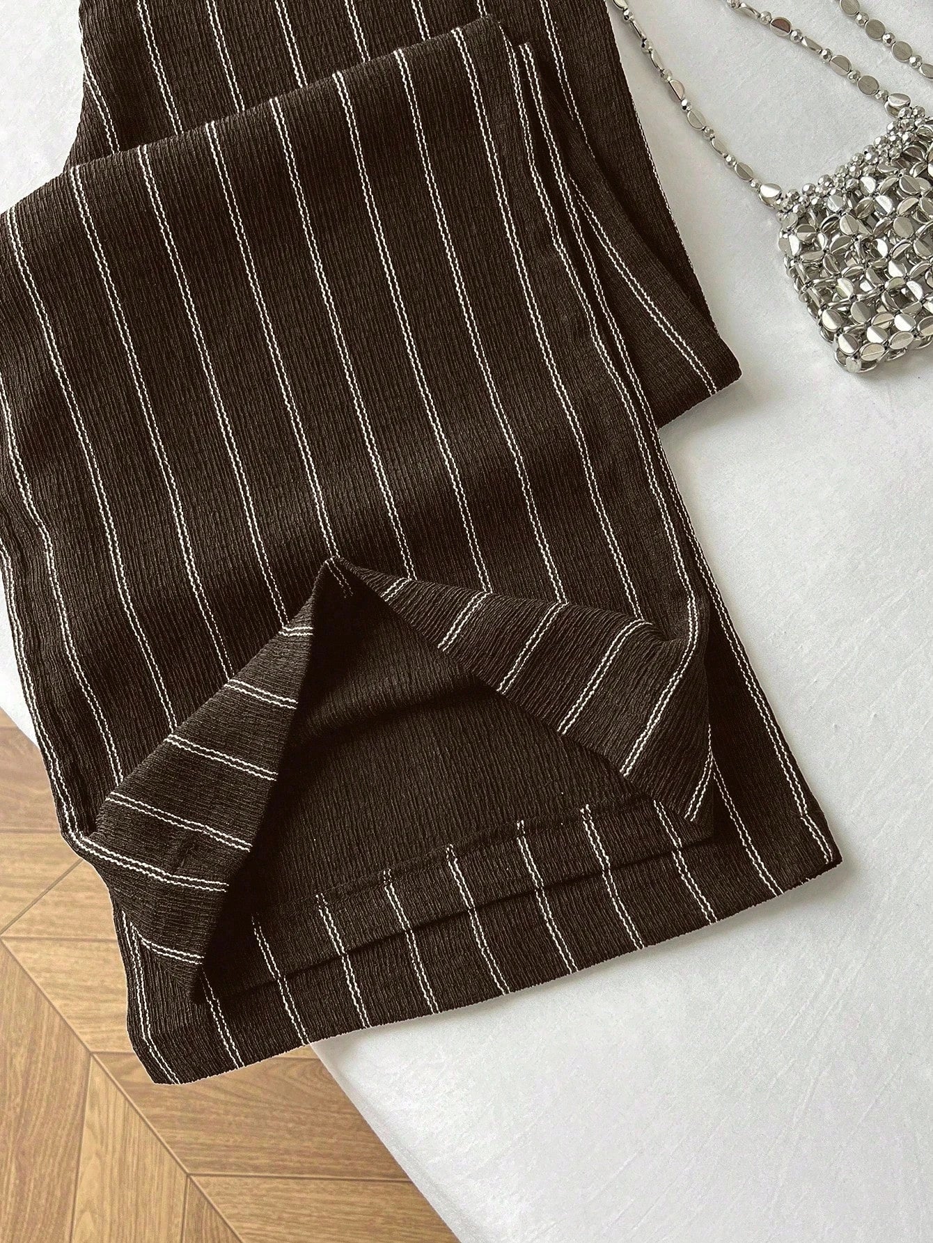 High Waist Striped Wide Leg Pants