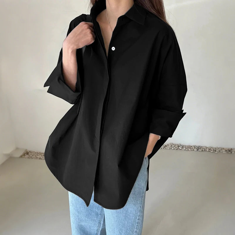 Oversized High-Low Button-Up Shirt