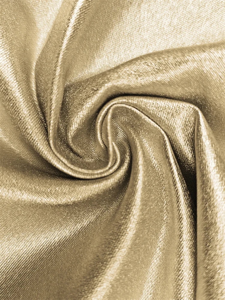 Gold High-Waist Wide-Leg Evening Trousers