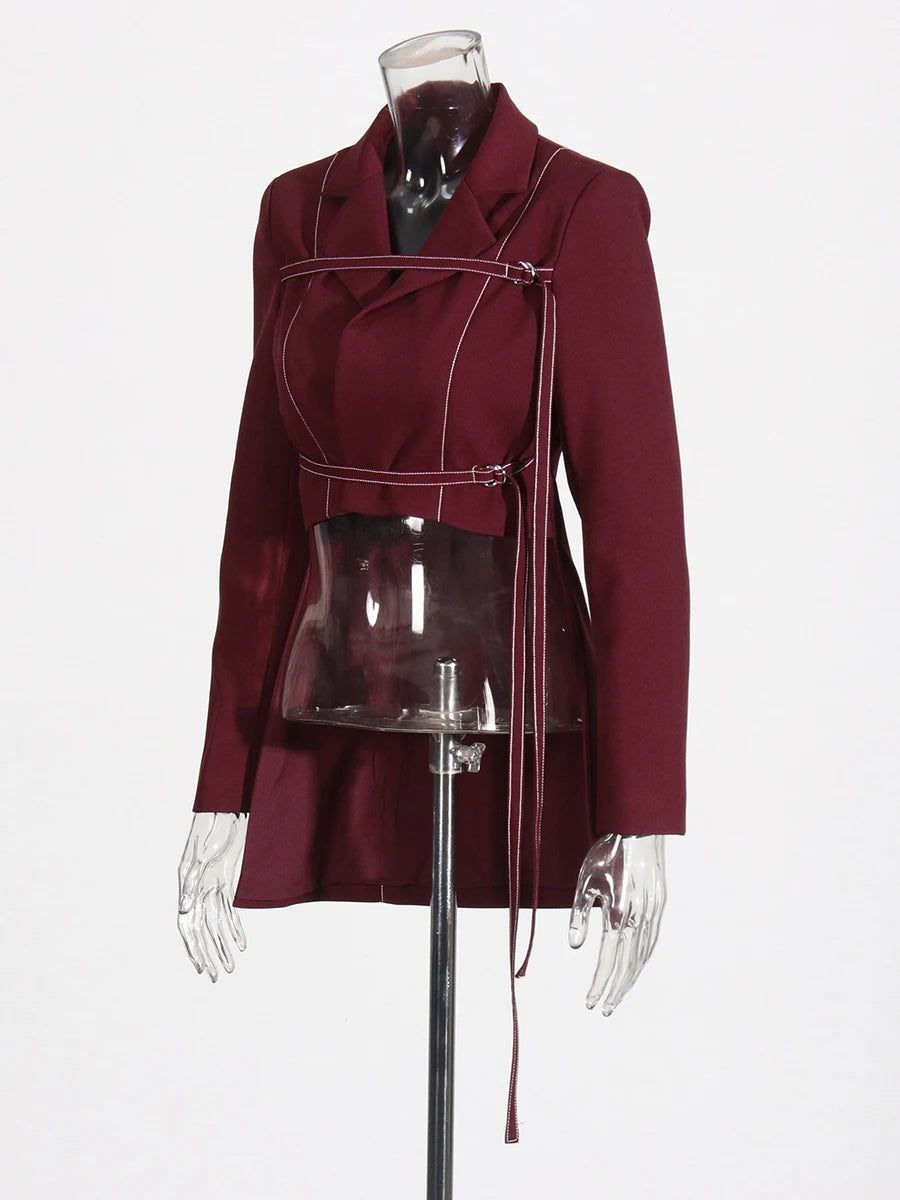 Notch Lapel Top & Straight Trousers Set