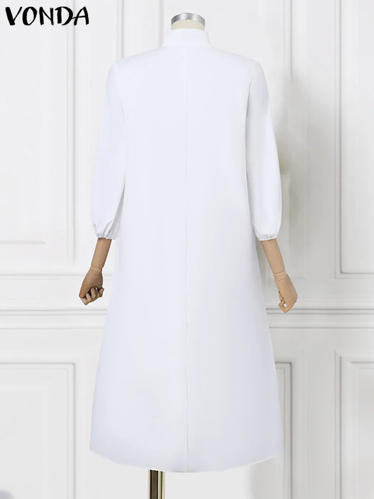 Elastic Waist A-Line Maxi Dress