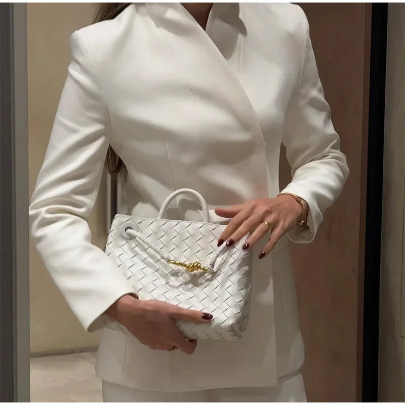 White Blazer & Flare Trousers Suit