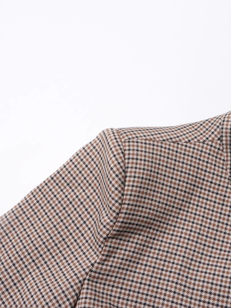 Colourblock Lace-Up V-Neck Blazer