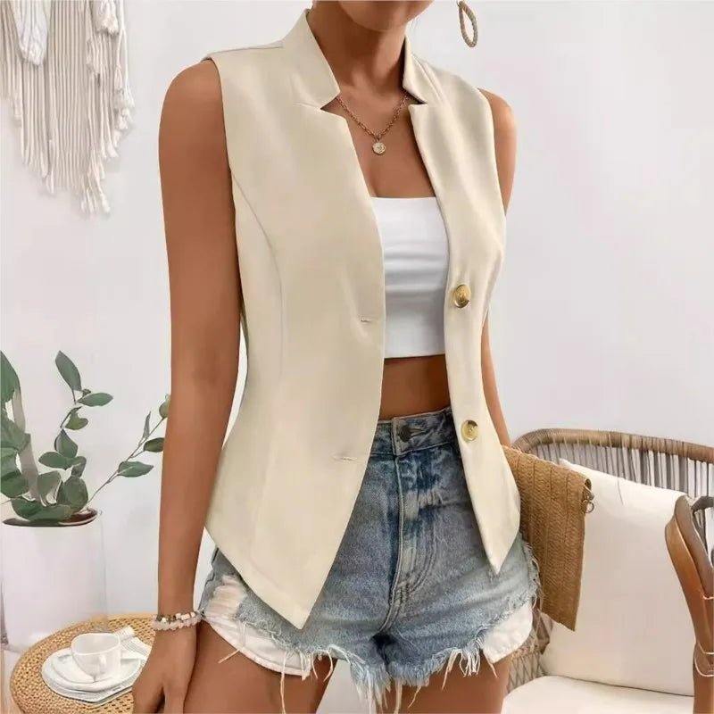 V-Neck Single-Breasted Slim Vest