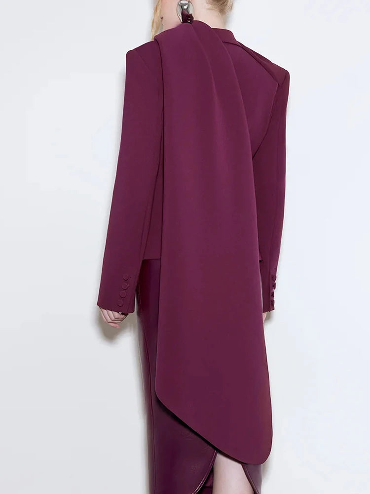 Scarf Collar Patchwork Jacket