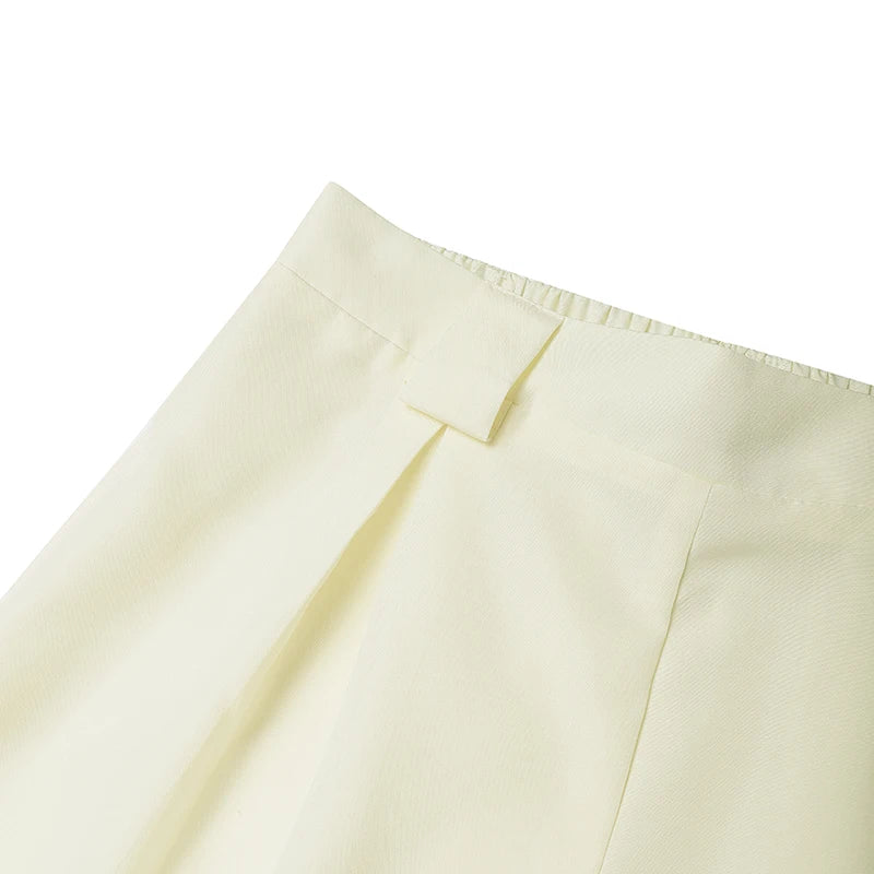 Pleated High-Waist Wide-Leg Palazzo Trousers